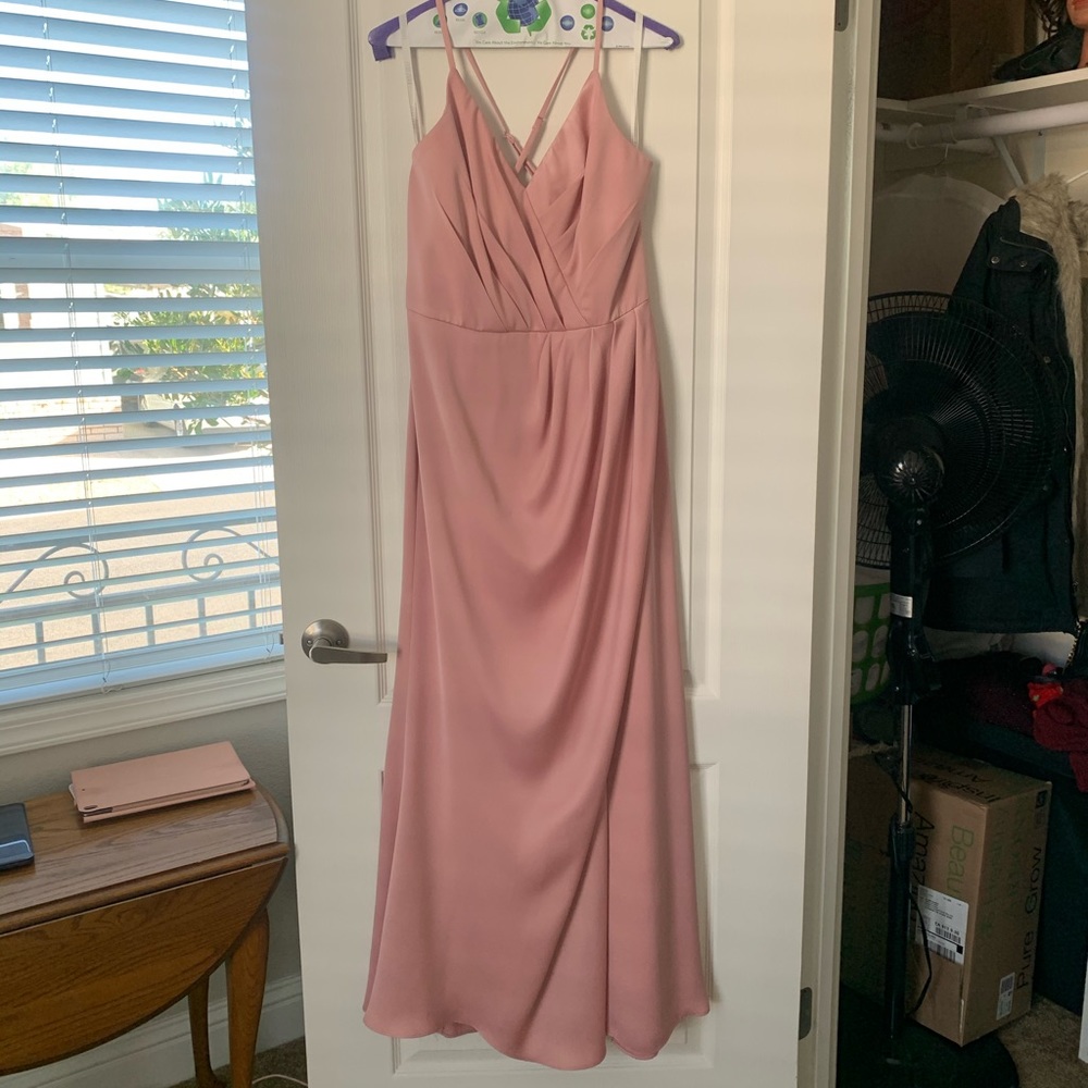 Davids Bridal Spaghetti Strap Satin dress